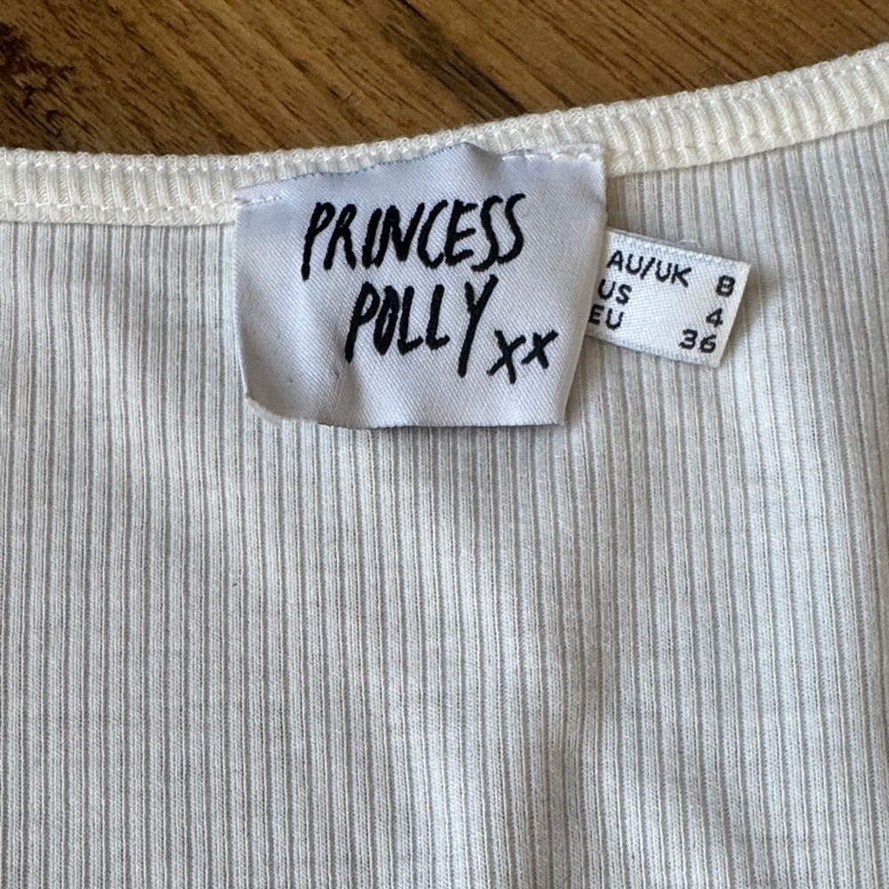 Princess Polly White Long Sleeve Crop Top - Picture 2 of 3